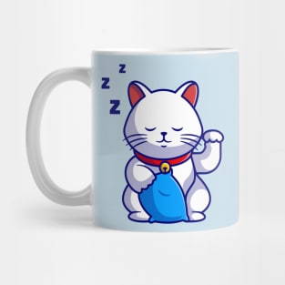 Cute Lucky Cat Sleepy Cartoon Mug